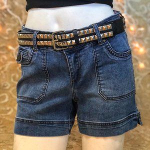 mid rise retro y2k denim jean short with pocket